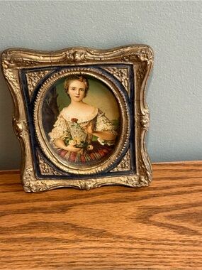Vintage Lady Portrait Print Gilt Frame